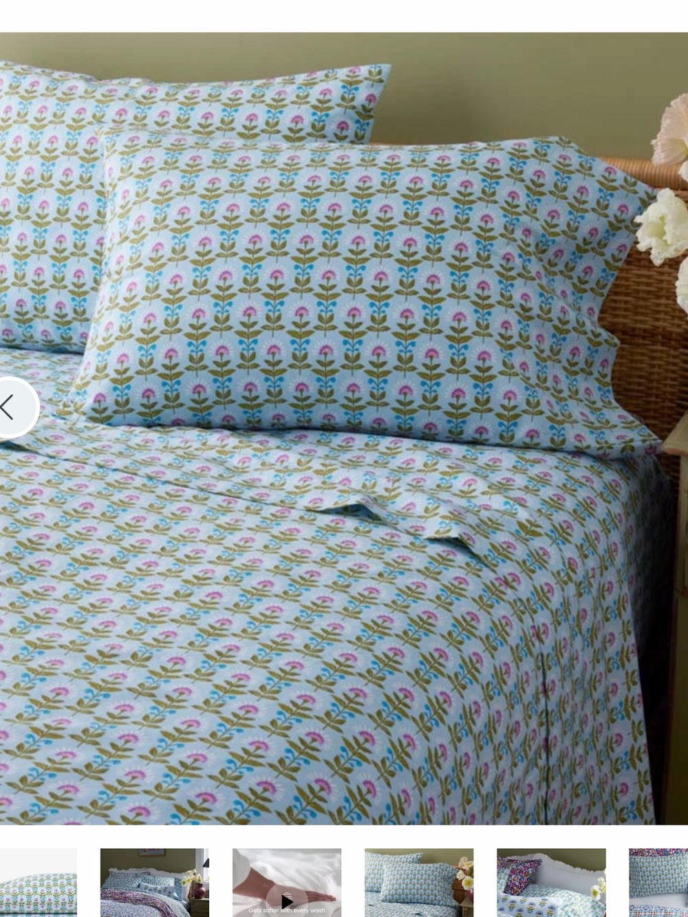 New The Company Store Full Size Idril Classic Cool Cotton Percale Sheet Set - Picture 2 of 6
